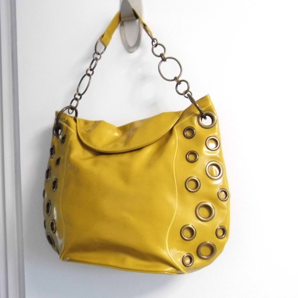 CHI by Falchi Mustard Grommet Hobo Bag